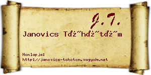 Janovics Töhötöm névjegykártya